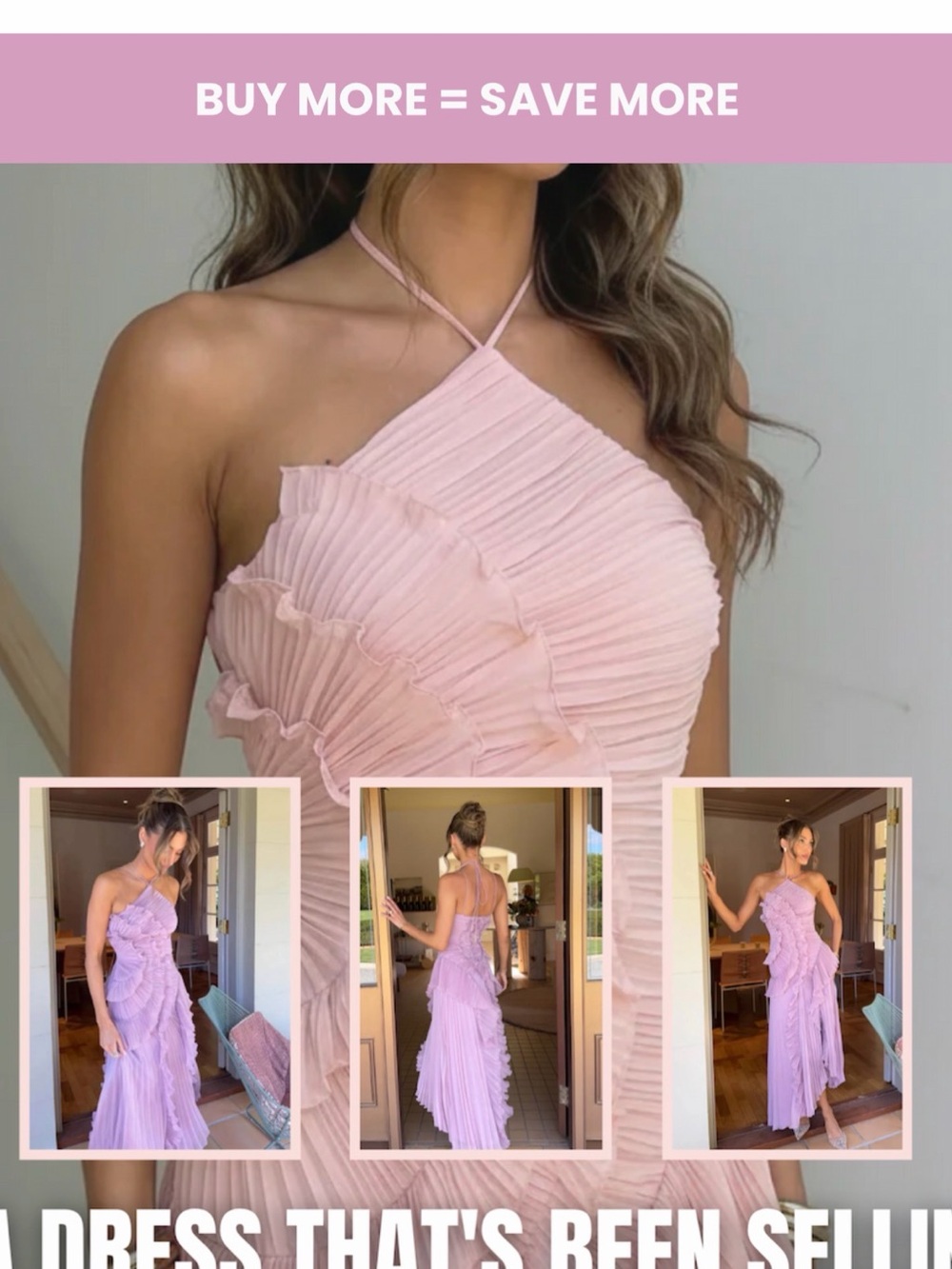 NWT hazel Lavender Ruffled Halter Maxi Dress